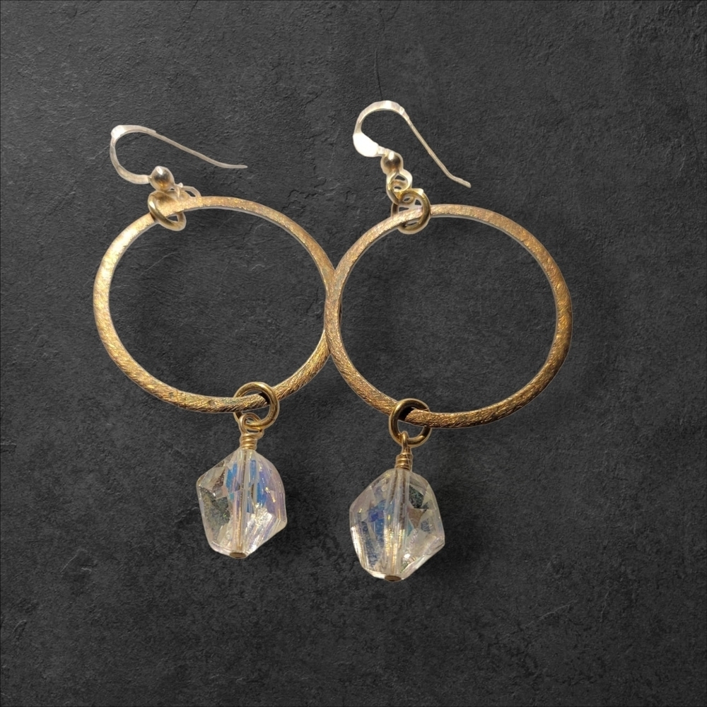 Elegant Gold Hoop Earrings with Crystal Accents